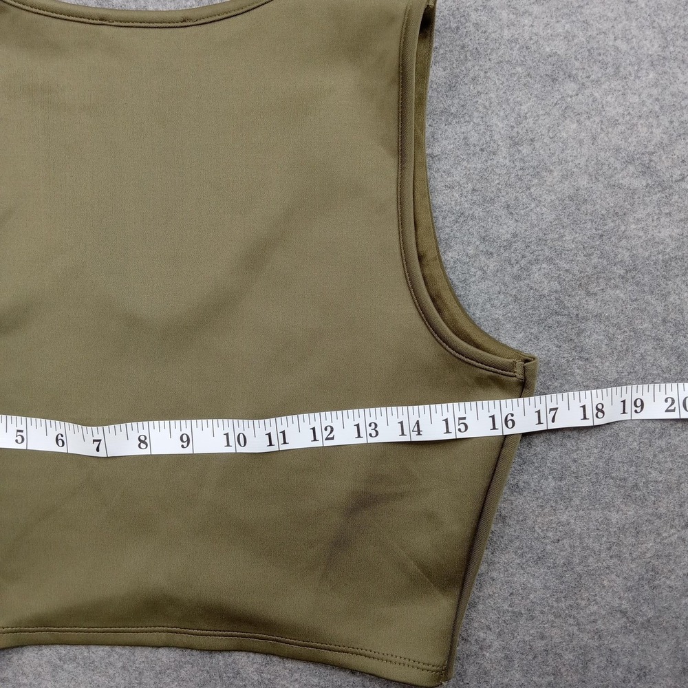 Bluheaven Shirt Womens Large Olive Green Lemonpop Crop Tank Top Made USA - Picture 5 of 7